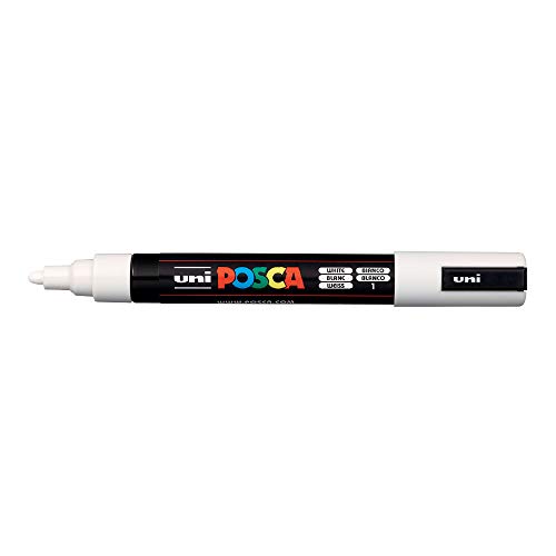 Marcador Fluorescente POSCA PC-5M Ponta Redonda Média Branco POSCA - Marcadores e marcadores de texto - fluorescente, ponta redonda, média, à base de água