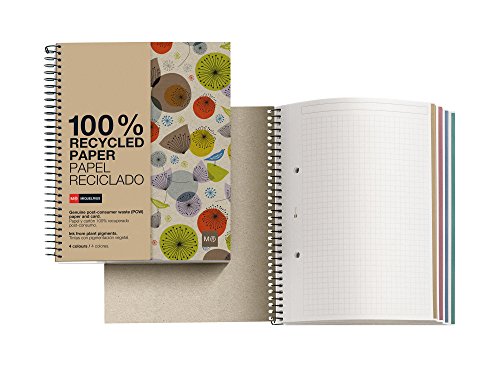 Caderno MIQUELRIUS 4.6X2.8 Cm (A5) Quadrado MIQUELRIUS - Cadernos e bloco de notas - quadro, A5, reciclado, cartão rígido