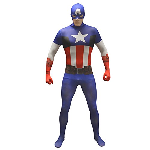 Fato de Homem DISFRAZZES Capitão América (Tam: Tamanho Único) Morphsuits - Fantasias - fato homem, disfrazes, capitao americano, tamanho único