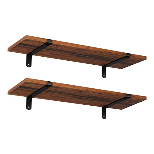 Estante Flutuante SONGMICS LWS04 (Castanho - Melamina) SONGMICS - Prateleiras industriais - flutuante, castanho, melamina