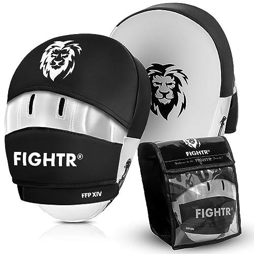 Luvas de Boxe FIGHTER SPORTS Branco e Preto (Tamanho Único) FIGHTR - Equipamento de treino de boxe e artes marciais - resistente, controle, proteção, treino