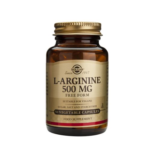 Suplemento Alimentar SOLGAR L-Arginina (50 veg caps) Solgar - Vitaminas e suplementos - L-arginina, vegânico, cápsulas, 50 unidades