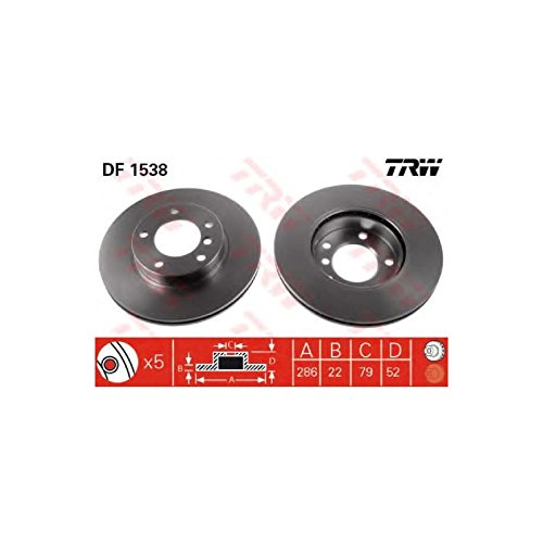 Conjunto de 2 Pernas de Travão para Bicicleta TRW DF1538 TRW - Sistema de freios de veículos motorizados - pernas de travão, preto, 160 cm