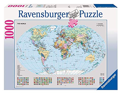 Puzzle RAVENSBURGER Mapa do Mundo (Idade Mínima: 12 Anos - 1000 Peças) Ravensburger - Quebra-cabeças de encaixar - mapa, mundo, 1000 peças