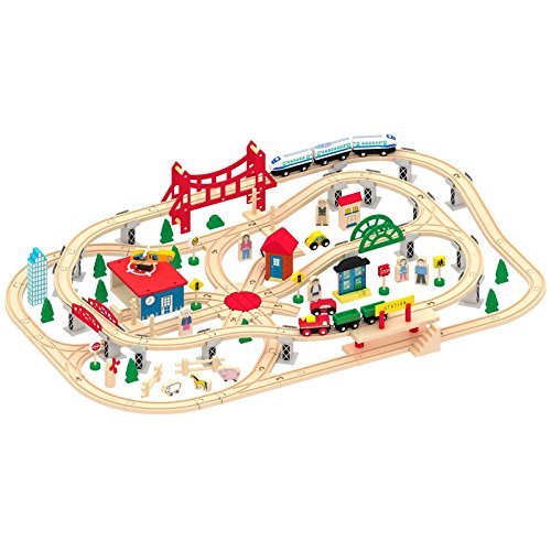 Brinquedo sobre rodas Brio Deluxe Railway Set | Madeira Leomark - Brinquedos - brio, deluxe, ferrovia, madeira