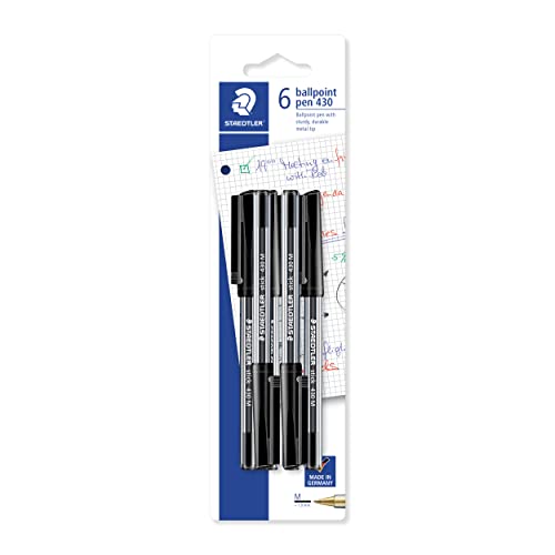 Caneta de Feltro STAEDTLER Medium Stick Preto (6 Unidades) Staedtler - Canetas - alta qualidade, tampa, suporte, aviónico