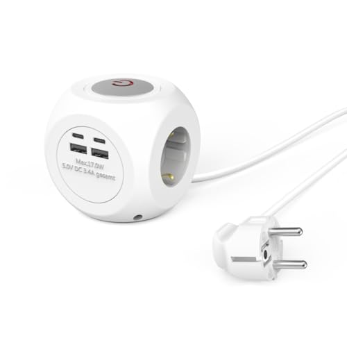 Extensão Elétrica HAMA 00119393 | Branco (Electricidade e Domótica) Hama - Transformadores de voltagem e reguladores - extensão elétrica, hama 00119393, branco, electricidade, domótica