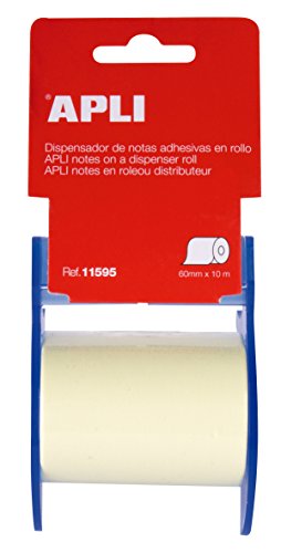 Dispensador de Notas Autocolantes APLI Amarelo (60 mm x 10 m) APLI - Notas autoadesivas - autocolantes, 60 mm, 10 m, amarelo