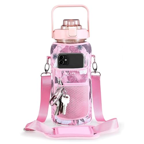 Garrafa de Água MOTIVATIONAL 2L com Bolsos (Rosa) SV life - Garrafas de água - 2L, bolsos, rosa