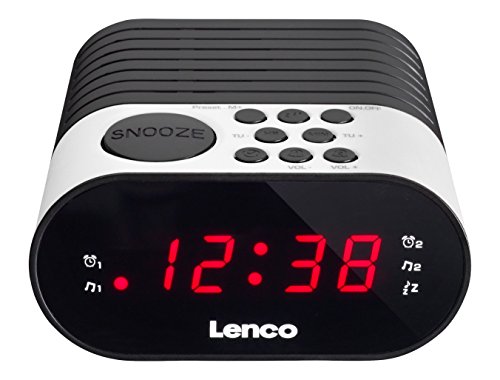 Rádio Despertador LENCO CR-07 (Branco - Digital - Alarme Duplo - Função Snooze - Pilhas) Lenco - Radios - digital, alarme duplo, snooze, rádio pré-programado