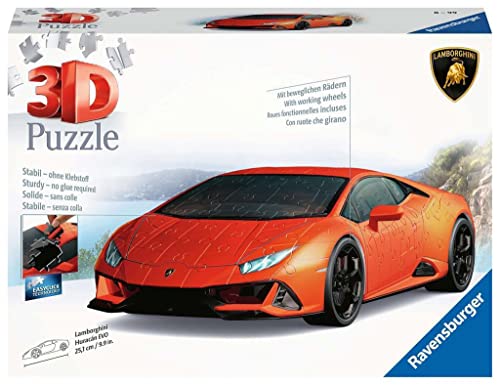Puzzle 3D LAMBORGHINI Huracan Evo (Idade Mínima Recomendada: 14 anos) Ravensburger - Quebra-cabeças - madeira, lamborghini, huracan evo, luzes LED