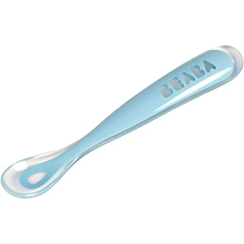 Beaba Silicone Spoon Baby Blue 5.5 X 6.5 Cm Beaba - Talheres - silicone, baby blue, 5.5 x 6.5 cm