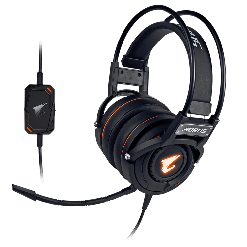 Auscultadores Gaming GIGABYTE Aorus H5 (Com fio - Com Microfone - Preto) Gigabyte - Fones de Ouvido com Microfone - gaming, com microfone, preto