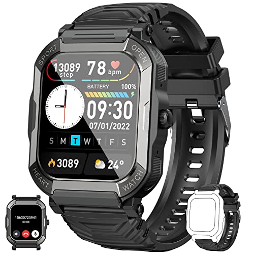 Smartwatch Bluetooth para Homem com Contador de Atividade e Rastreador de Pulso Rlaineox - Monitores de atividade - smartwatch, bluetooth, contador atividade, rastreador pulso