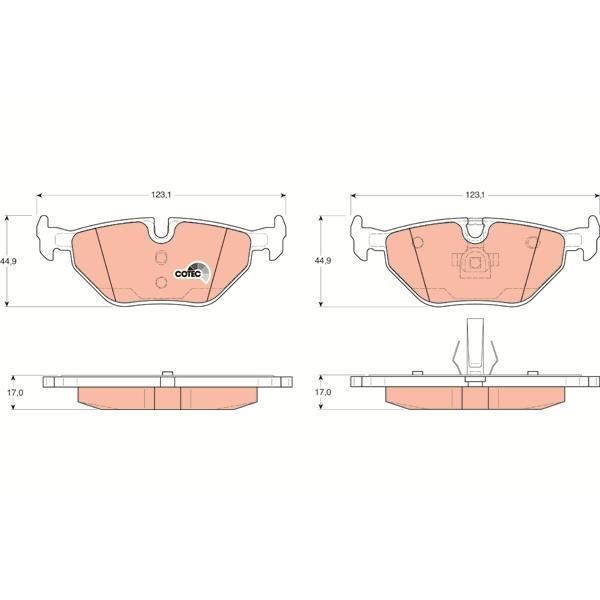 Pastilha de Travão TRW AUTOMOTIVE GDB1344 TRW - Sistema de freios de veículos motorizados - lamborghini, murcielago, pastilhas de travão, 4 peças