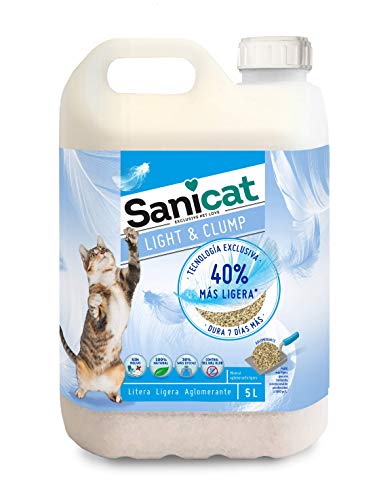 Areia para Gatos SANICAT Clumping (5L) SANICAT - Sistemas e ferramentas para descarte de resíduos de animais de estimação - clumping, 5l, natural, fácil de limpar