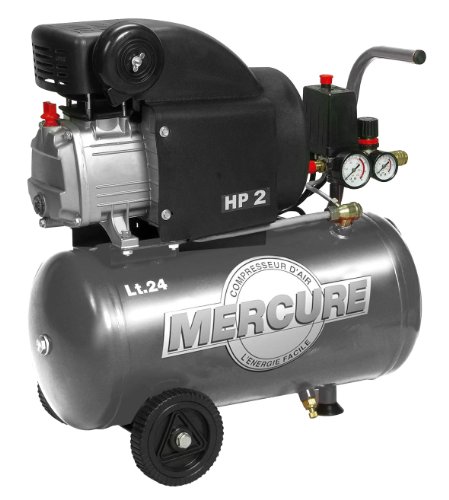 Compressor de Ar MERCURE 425063 (1500 W - 8 bar) Mercure - Compressores - 1500 w, 8 bar, 24 l, regulador de pressão