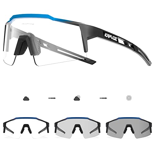 Óculos de sol para Homem Kapvoe Tr90 Preto para Ciclismo (Tamanho Único) KAPVOE - Óculos de sol - ciclismo, anti-uv, ajustável, resistente à água