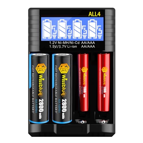 Carregador Bateria Universal LCD Al4 1,5V com Entrada Usb-C fosmoon - Carregadores de bateria de uso geral - universal, lcd al4, 1.5v, usb-c