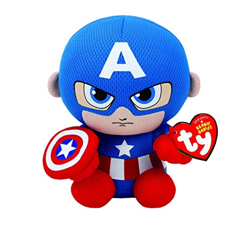 Peluche TY Marvel Capitão América (Idade Mínima Recomendada: 3 anos) Ty - Brinquedos - marvel, capitão américa, idade mínima recomendada 3 anos, 15cm