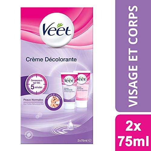 Creme Facial e Corporal Brancante 2 Unidades VEE Veet - Branqueador de pelos corporais e faciais - creme facial, creme corporal, brancante, pele normal