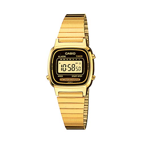 Relógio de Mulher CASIO LA-670Wg-1 (Aço - Dourado) Casio - Relógios - led, cronómetro, calendário, alarma, temporizadores
