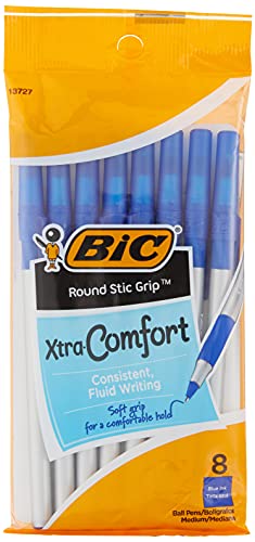 Esferográfica BIC Stic Grip Azul (Caixa de 8) BIC Corporation - Canetas - esferográfica, bic stic grip, azul, caixa 8, caneta de gel, traço médio