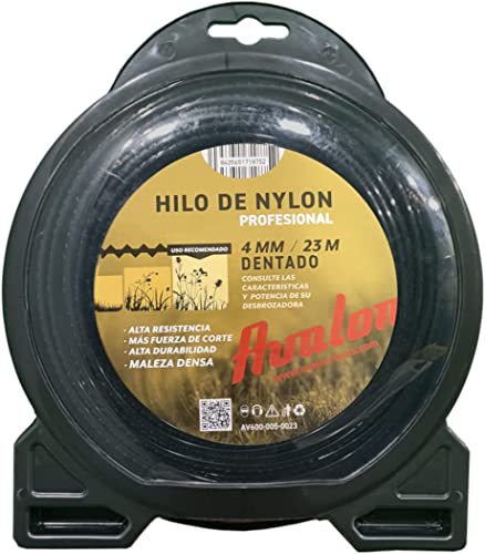 Avalon 00008-01.001 fio dentado 23 m Preto, Cinzento AVALON - Acessórios para aparadores de erva - nylon, 23m, preto, cinzento