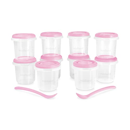 Conjunto de 10 Unidades de Creme Facial Hermisizado em Rosa Miniland - Utensílios de mesa - conjunto, 10 unidades, creme facial, hermisizado, rosa