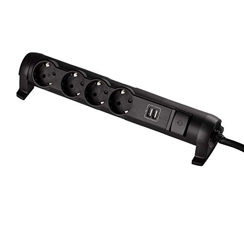 Extensão Elétrica LEGRAND 694616 (4 Tomadas - Tipo F - Preto) Legrand - Fios e cabos elétricos - 4 tomadas, tipo f, proteção infantil, usb