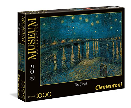 Puzzle 2D CLEMENTONI Van Gogh: Noite Estrelada - Rodano (1000 peças) CLEMENTONI - Quebra-cabeças de encaixar - van gogh, noite estrelada, 1000 peças, museum collection