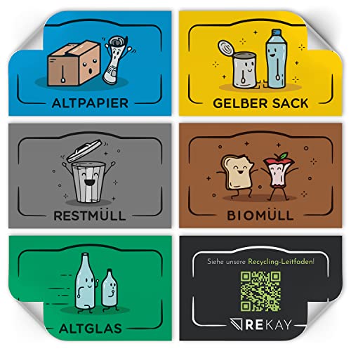 Etiquetas Adesivas ReCykay 5 Unidades (Recondicionado Como Novo) Rekay - Etiquetas e sinais de contentores de resíduos - recicláveis, recondicionados, adesivas
