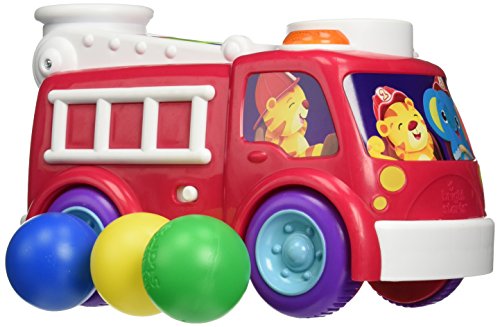 Brinquedo sobre Rodas Bright Starts Roll & Pop Fire Truck | Vermelho, Amarelo (Jogos e Livros) BRIGHT STARTS - Brinquedos - rodas, fire truck, vermelho, amarelo