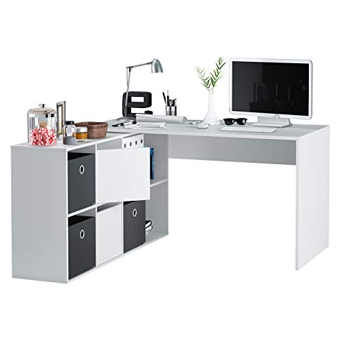Secretária HABITDESIGN Adapta XL Branco (Branco - Aglomerado e Aço) Habitdesign - Mesas - branco, aglomerado, aço
