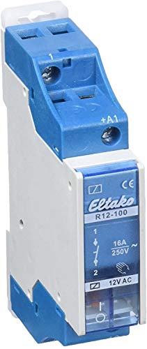Relé Eltako R12-100-12V | Azul, Cinzento (Electricidade e Domótica) Eltako - Interruptores e relés especiais - universal, duplo, 12V, 2 contactos
