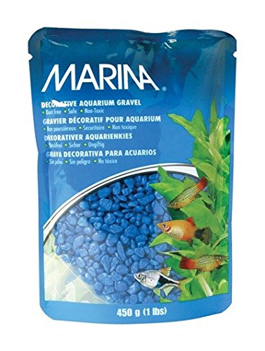 Areia Decorativa para Aquários de Peixes Azul 450Gr MARINA - Areia e substratos para aquário - 4-5 mm, 450g, epoxi, bactérias benéficas