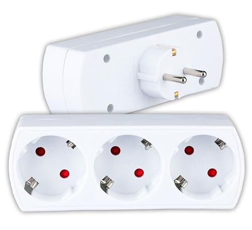 Adaptador de Energia V-TAC (3 Tomadas) V-TAC - Tomadas e soquetes de energia - 3 tomadas, compacto, prático, schuko