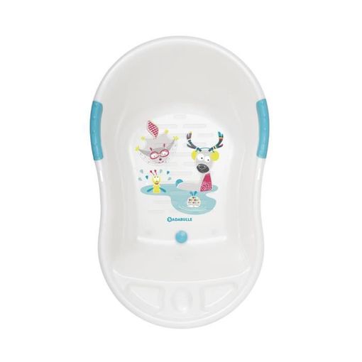 Banheira para Bebé BADABULLE Branco e Azul BADABULLE - Banheiras para bebês e assentos de banho - banheira, ergonómica, escapável, até 12 meses