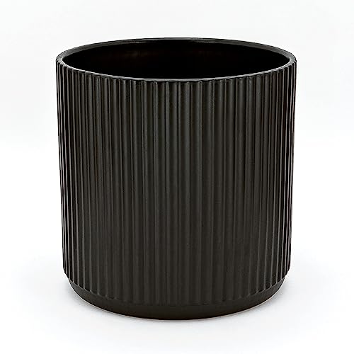 Cerâmica AMZBASIS (Preto - Cerâmica - 25.4 x 25.4 x 22.2 cm) Amazon - Vasos e canteiros - cerâmica, preto, 25.4x25.4x22.2 cm
