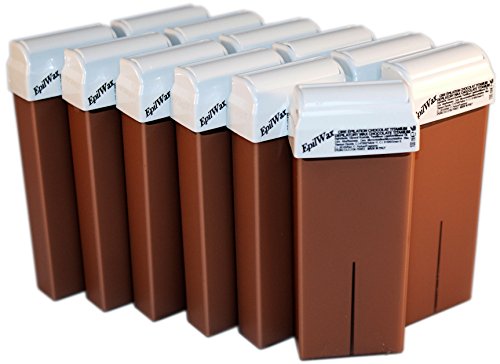 Cera Epilwax 12 Roll-On (Chocolate - 100ml) EpilWax - Kits e suprimentos de depilação com cera - roll-on, chocolate, 100ml
