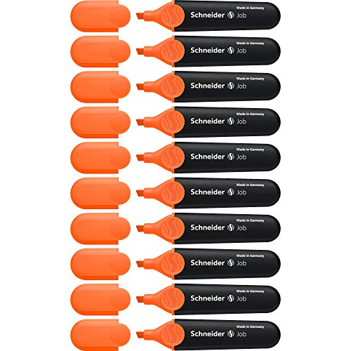 Marcador SCHNEIDER Job 150 Laranja (10 Un) Schneider - Marcadores e marcadores de texto - fluorecente, laranja, recarregável, biodegradável