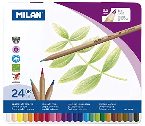 Lápis MILAN (Multicor - 24 Unidades - 3,5 mm) Milan - Instrumentos de escrita e desenho - 24 unidades, 3,5 mm, multicor, hexagonais