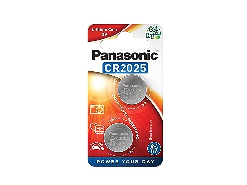 Pilha Recarregável PANASONIC CR2025 (2 unidades) Panasonic - Baterias - litio, cilíndrico, 3 V, 220 mAh