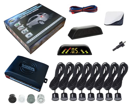 Radar de Marcha Atrás com Ecrã Led Vega® 8 Sensores Preto VEGA - Peças de automóveis - radar, marcha atrás, ecrã LED, 8 sensores