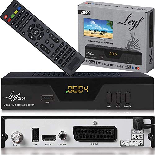 Receptor de TV por satélite HD-LINE LEYF-2809 hd-line - Áudio - receptor tv satelite, hd-line leyf-2809, 4000 memoria flash, protecao instalacao software incorrecto, compatibilidade sistemas centrais, navegacao menu pratica intuitiva, subtitulos teletexto