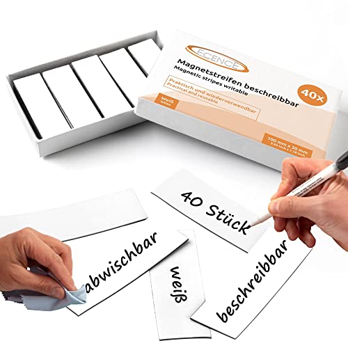 Recargas Magnéticas ECENCE 40 Cintas (Branco) ECENCE - Ímãs de geladeira - branco, plástico, 100 x 30 mm