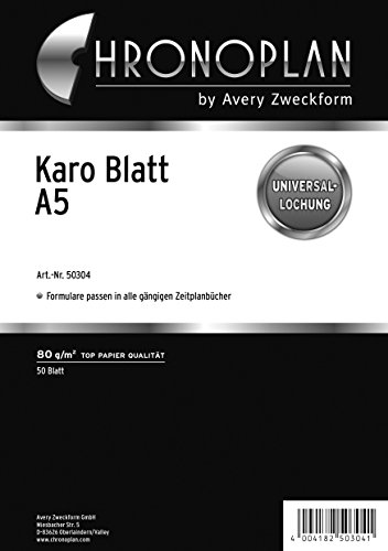Caderno de Contabilidade AVERY ZWECKFORM Chronoplan Karo Avery - Papel para fichários - a4, 50 páginas, 80g/m², planeamento