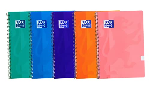 Caderno OXFORD 100015795 (A4 - 21.6x29.7cm) Hamelin Brands - Cadernos e bloco de notas - espiral, 21.6x29.7cm, 90g/m2, margens coloridas