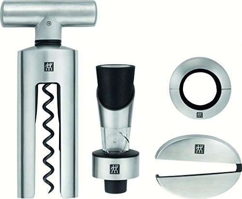 Conjunto de Vinhos ZWILLING 40408-001 (4 peças) ZWILLING - Conjuntos de ferramentas para coquetel e barware - aço inoxidável, cortador de cápsulas, tapão, 4 peças