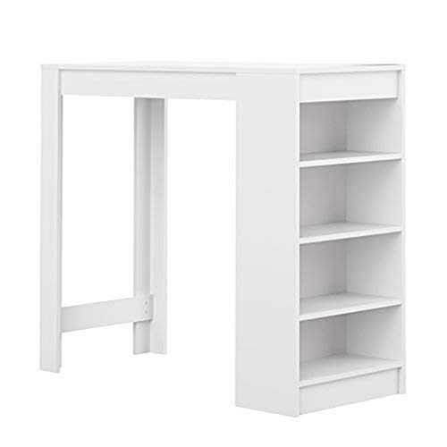Mesa de Apoio SYMBIOSIS RAMSEY (Branco - Aglomerado e Aço - 115x50x102.7cm) Aucune - Mesas de cozinha e sala de jantar - aglomerado, aço, 115x50x102.7cm